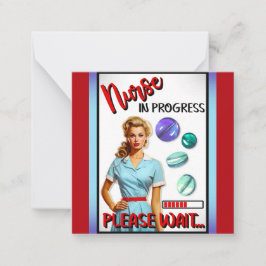 Söt Nostalgisk Sjuksköterska Pinup Sjuksköterska U Anteckningskort