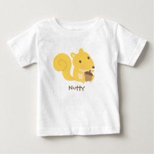 Söt nötig ekorre med ekollon för bebisar tee shirt