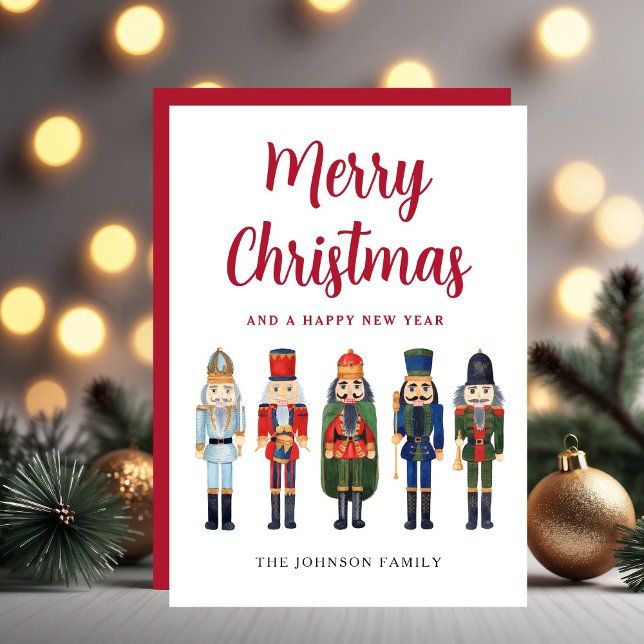 Söt nötknäppare God Jul Julkort (Cute Nutcracker Merry Christmas Holiday Card)