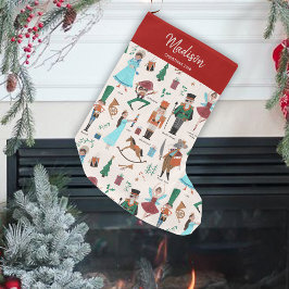 Söt nötknäppare mönster julstrumpa
