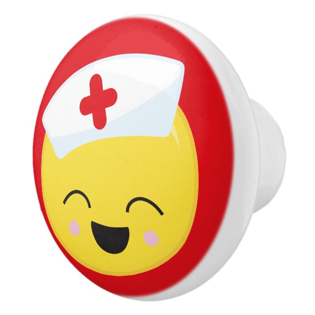 Söt Nurse emoji decor Ceramic Knob Knopp (Höger)