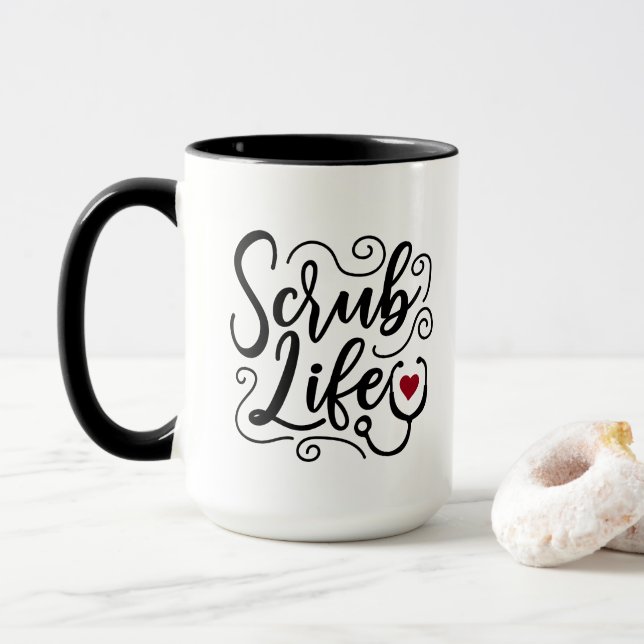 Söt Nurse scrub Life add monogram Mugg (Med munk)