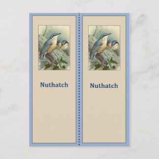 Söt Nuthatch Bird Bookmark Vykort