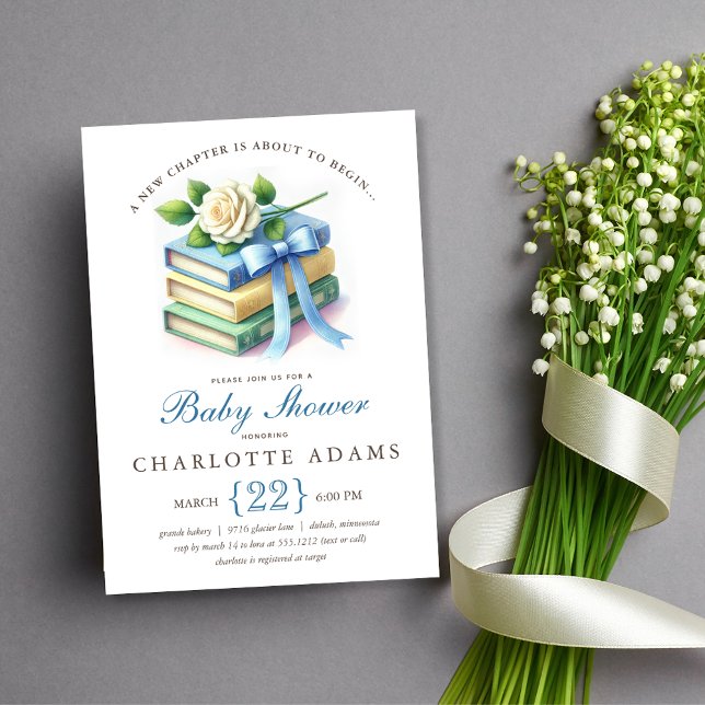 Söt ny kapitel baby shower inbjudan (Cute New Chapter Baby Shower Invitation)