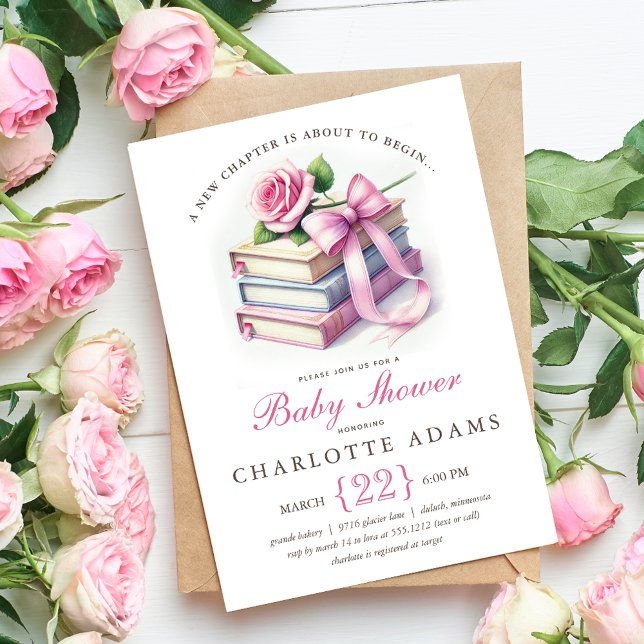 Söt ny kapitel baby shower inbjudan (Cute New Chapter Baby Shower Invitation)