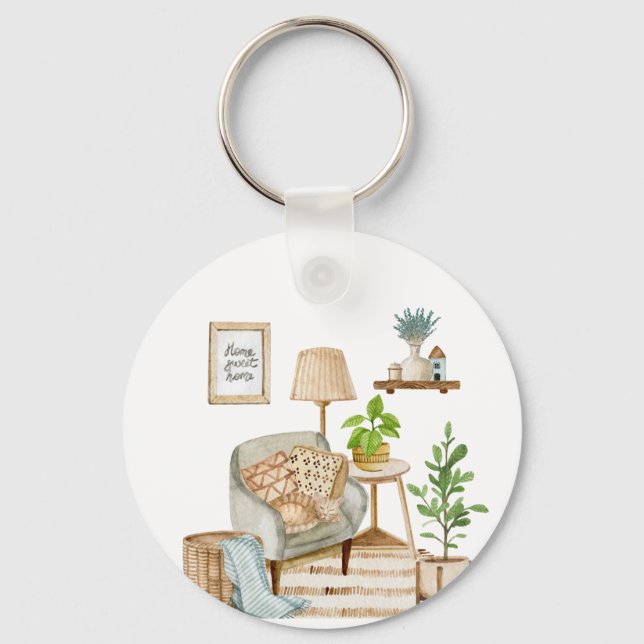 Söt nyckelkedja för hemmet nyckelring (Framsida)