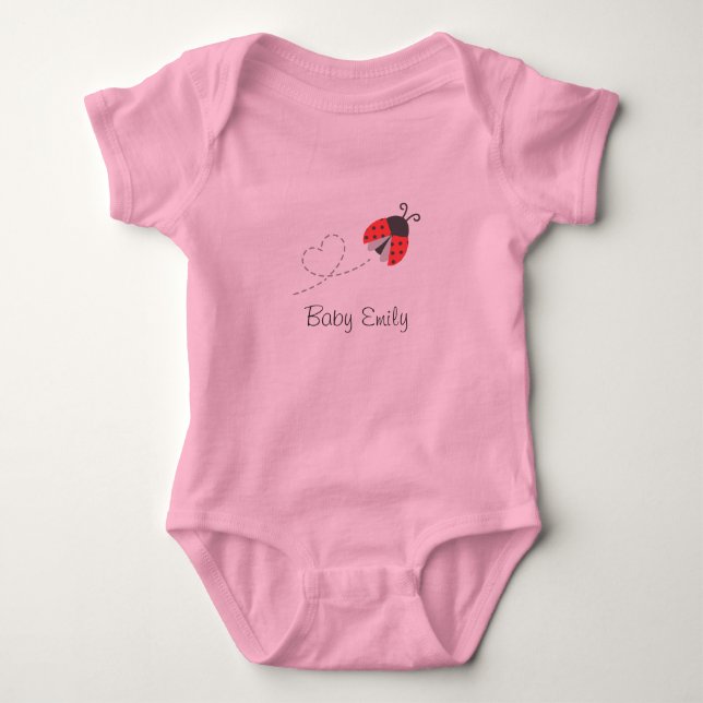 Söt Nyckelpiga Babyflicka Personlig T-shirt (Framsida)