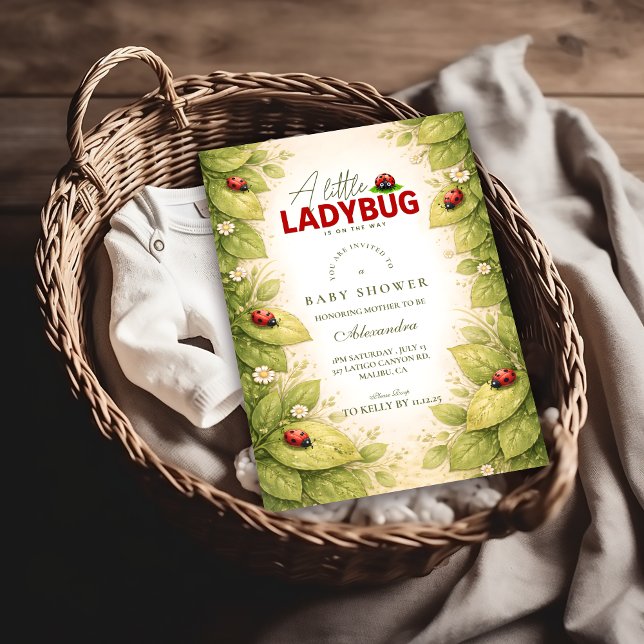 Söt Nyckelpiga Förlossningsfest Inbjudningar (Skapare uppladdad)