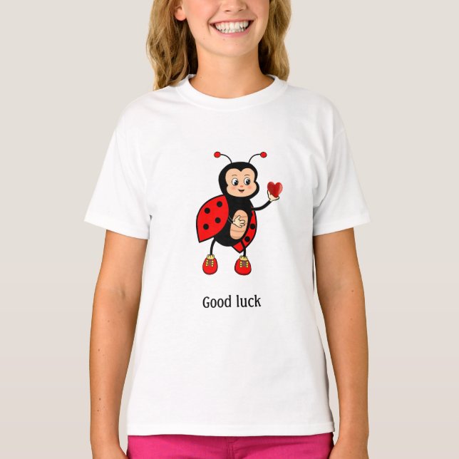 Söt nyckelpiga och hjärta  t shirt (Framsida)
