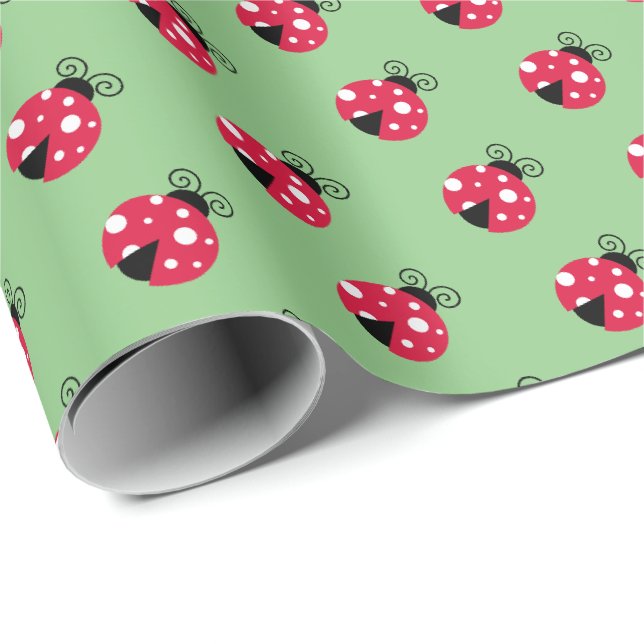 Söt nyckelpiga presentpapper (Rullad Hörn)