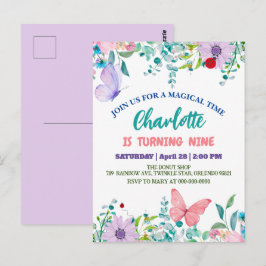 Söt nyckelpiga prickig blommig blomma födelsedagsn vykort