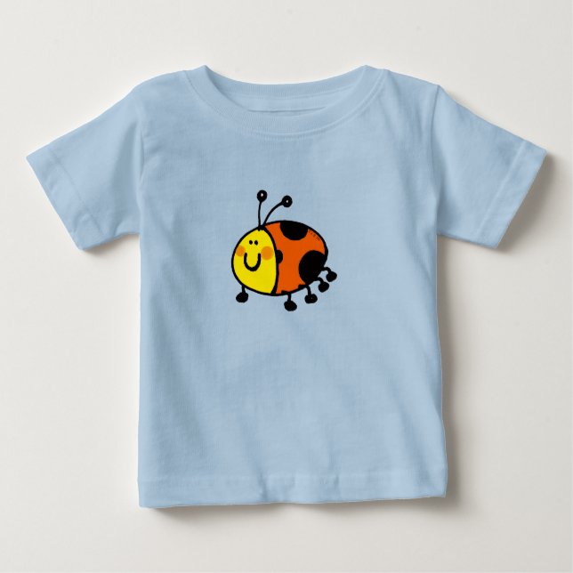 Söt Nyckelpiga Tecknad Bild T Shirt (Framsida)
