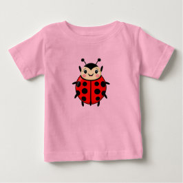 Söt nyckelpigaillustration omgiven av blommor t shirt