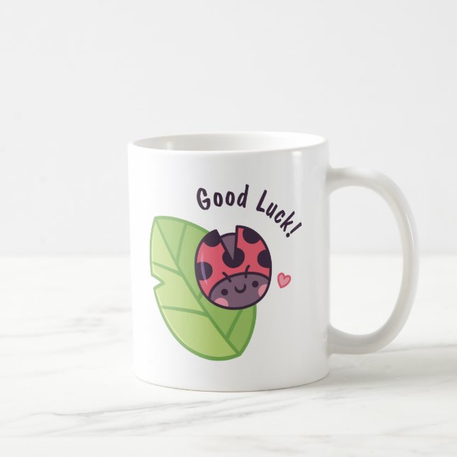 Söt nyckelpigor doodle lycka till kaffemugg (Höger)