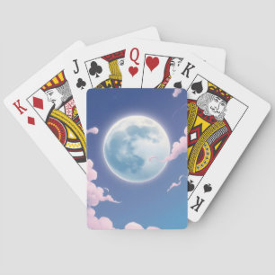 Söt, nyckfull illustration av månen på natthimlen casinokort