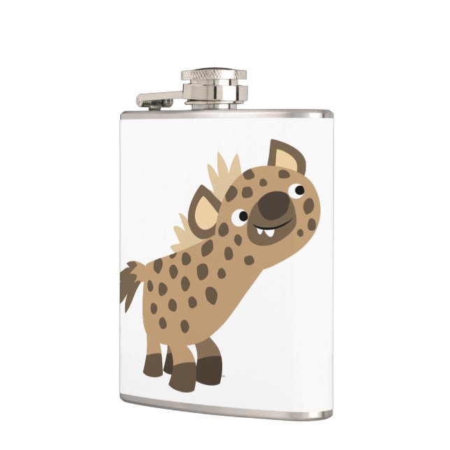 Söt Nyfiken Tecknad Fläckig Hyena Hip Flask Fickplunta (Vänster)