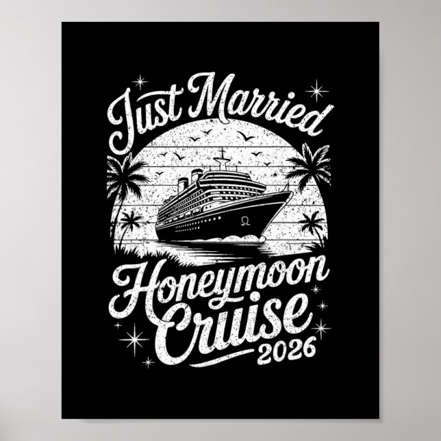 Söt Nyförälder Bröllopsresa Kryssning 2026 Nygifta Poster (Framsidan)