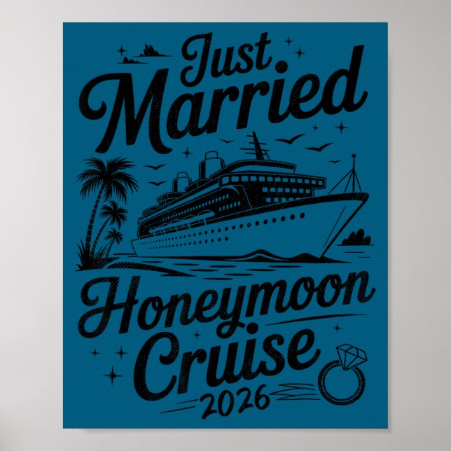 Söt nygift honungsmånadskryssning 2026 nygifta poster (Framsidan)