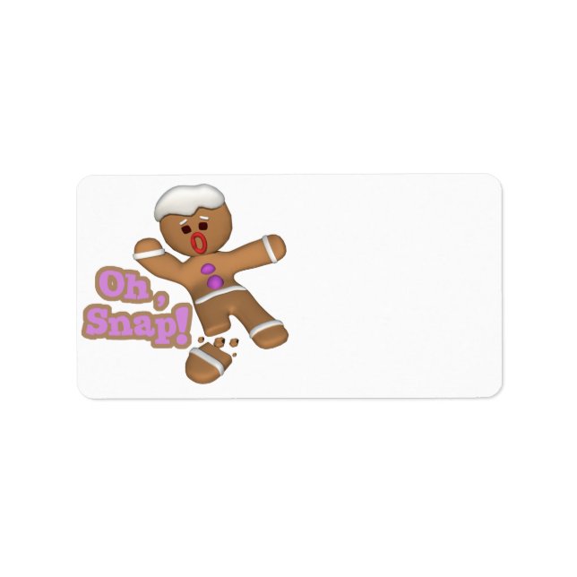 söt o, knäck pepparkaksgubbe kaka adressetikett (Framsidan)