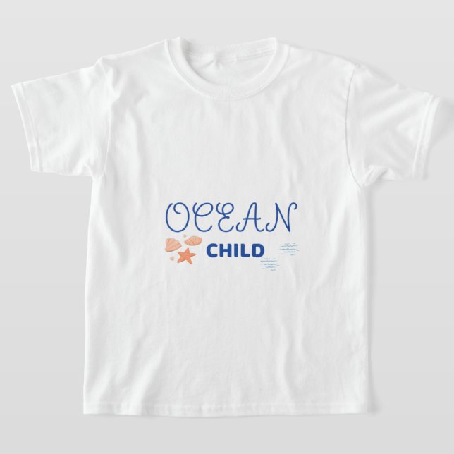 Söt Ocean Child Barntröja Strand Sommar T-Shirt (Laydown)
