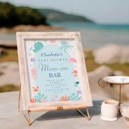 Söt Ocean Pastell Mom-osa Bar Baby Shower-skylt Poster