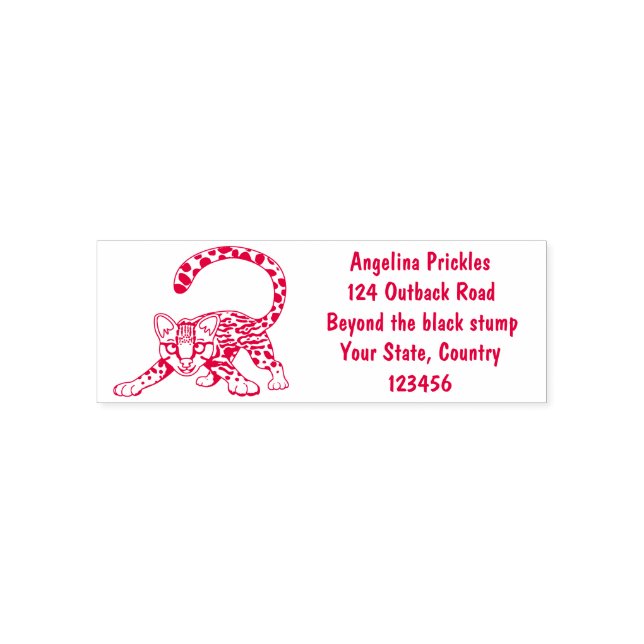 Söt ocelot serieteckning självfärgande stämpel (Design)