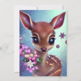 Söt och Adsible Baby Hjort Julkort