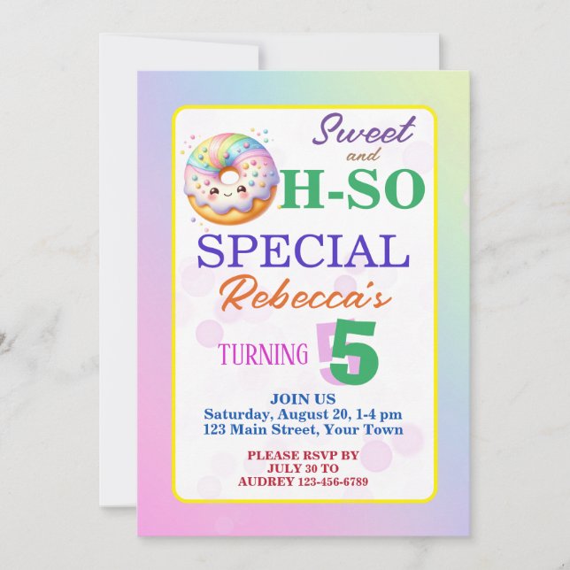 Söt och Åh-Speciella födelsedag... Inbjudningar (Framsida)