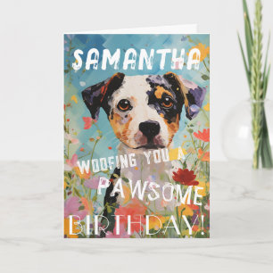 Söt och Bedårande Hund Glad Födelsedag Kort