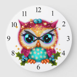 Söt och bedårande Kawaii Baby Uggla  Stor Klocka