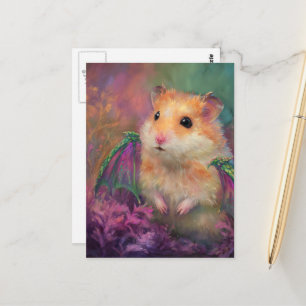Söt och bedårande söt hamsterdrake vykort