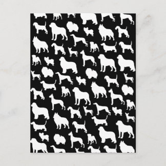 Söt och Chic design med hundsilhuett på svart bakg Vykort