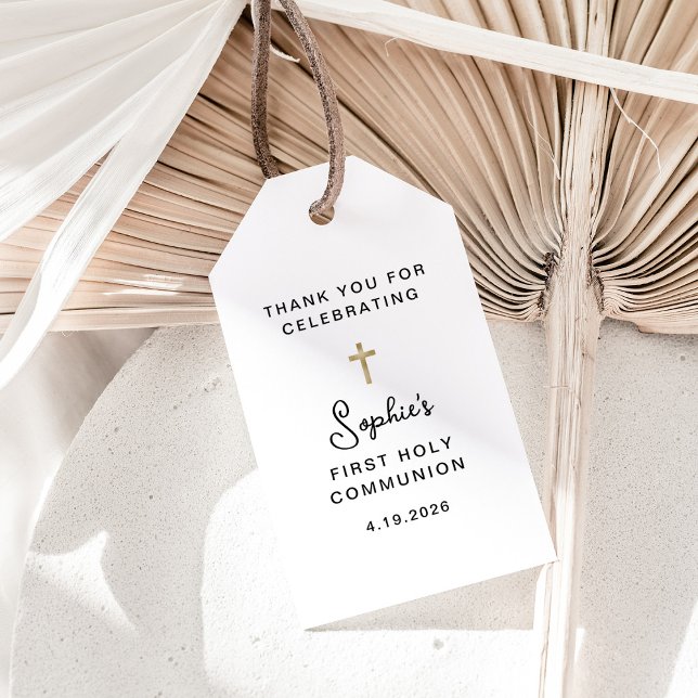 Söt och Enkel | Första Kommunionen Guld Presentetikett (Skapare uppladdad)