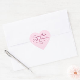 Söt och enkel Rosa Babyskare Hjärtformat Klistermärke