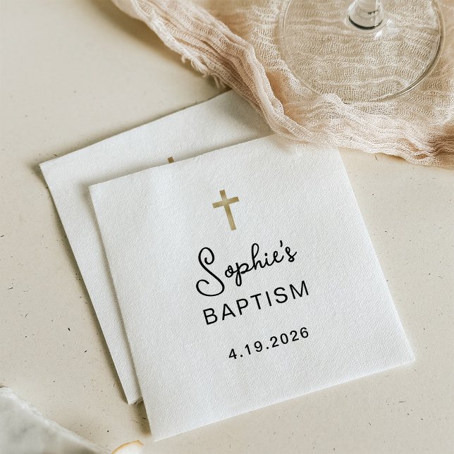 Söt och enkelt | Baptism i guld Kor Pappersservett (Skapare uppladdad)