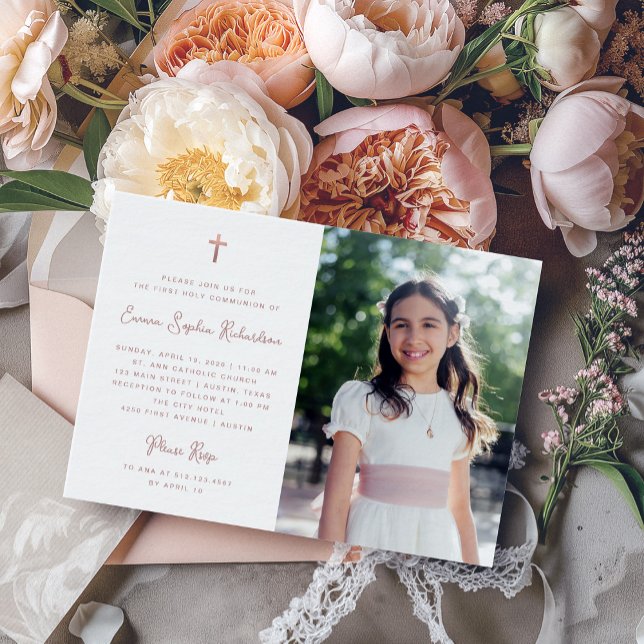 Söt och enkelt | Foto First Heliga Communion Inbjudningar (Skapare uppladdad)