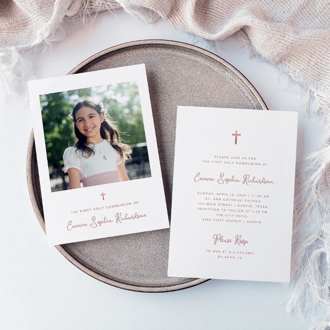 Söt och enkelt | Foto First Heliga Communion Inbjudningar (Skapare uppladdad)