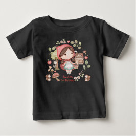 Söt och fantasifull lilla Rödluvan födelsedag T Shirt