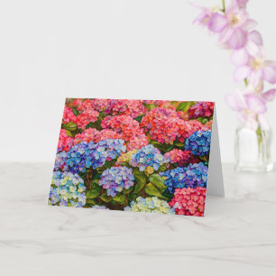 Söt och färgämnen Hydrangea Flowers Art Kort
