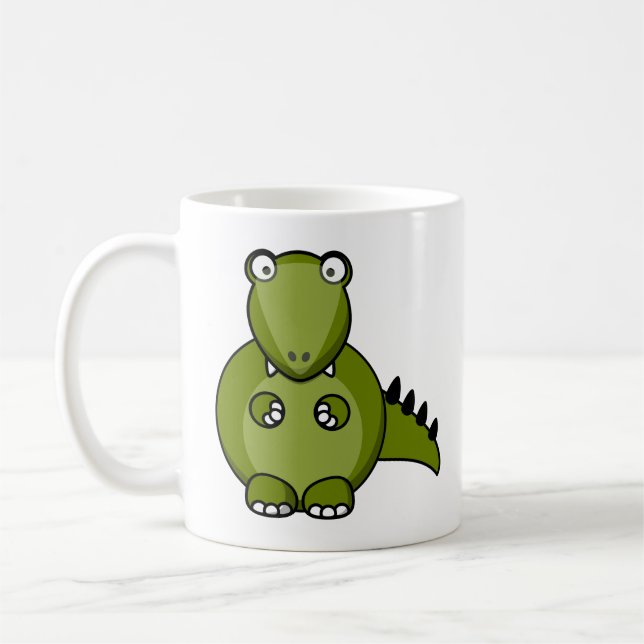 Söt och färgglad dinosaurie kaffemugg (Vänster)