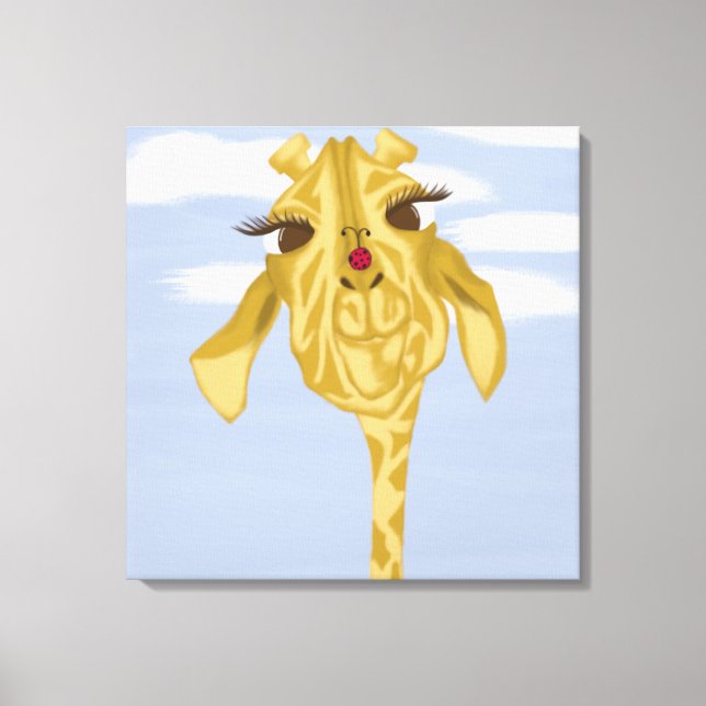 Söt och färgglad giraff canvastryck (Framsida)
