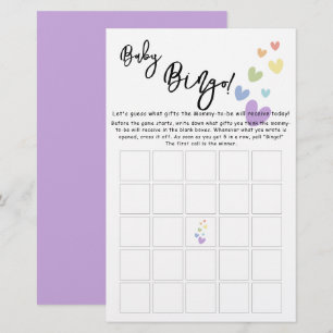 Söt och färgglad hjärtan Baby Bingo spel Flyer
