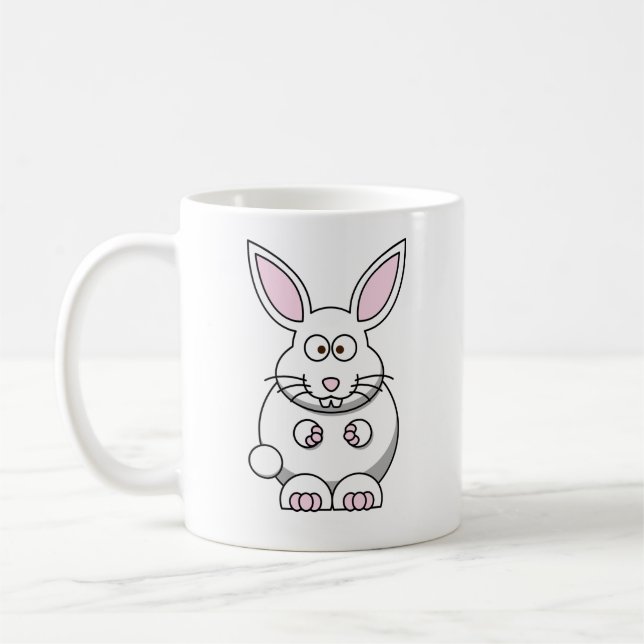 Söt och färgglad kanin kaffemugg (Vänster)