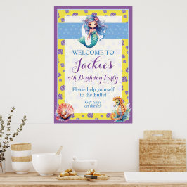 Söt och färgglad magisk sjöjungfruposter poster