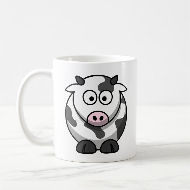Söt och färgglad Tecknad Mejeriko. Kaffemugg (Vänster)