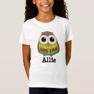 Söt och färgglad uggla barns t-shirt