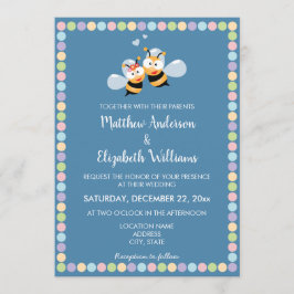 Söt och färglös späck som är avsett för bin Bröllo Inbjudningar