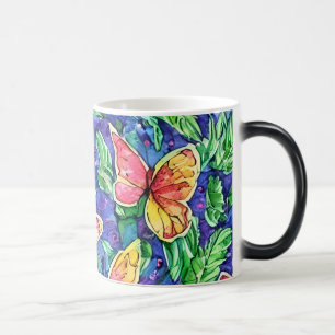 Söt och färglöst vattenfärg Butterfly art Magisk Mugg