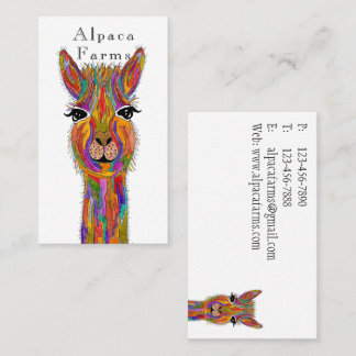 Söt och färgrik lama/alpacka visitkort