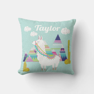 Söt och färgrik ökenalpaca för barnkammare kudde